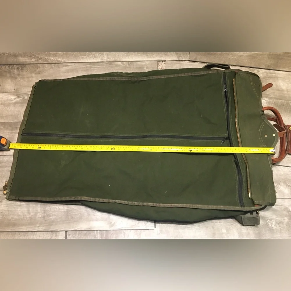 Diamond Bluff Battenkill Leather Duffel Travel Garment Clothing Bag Vintage USA